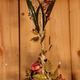 Antique iron chandelier with Art Nouveau floral decoration