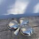 Silver-plated metal clover-shaped trinket dish or tray