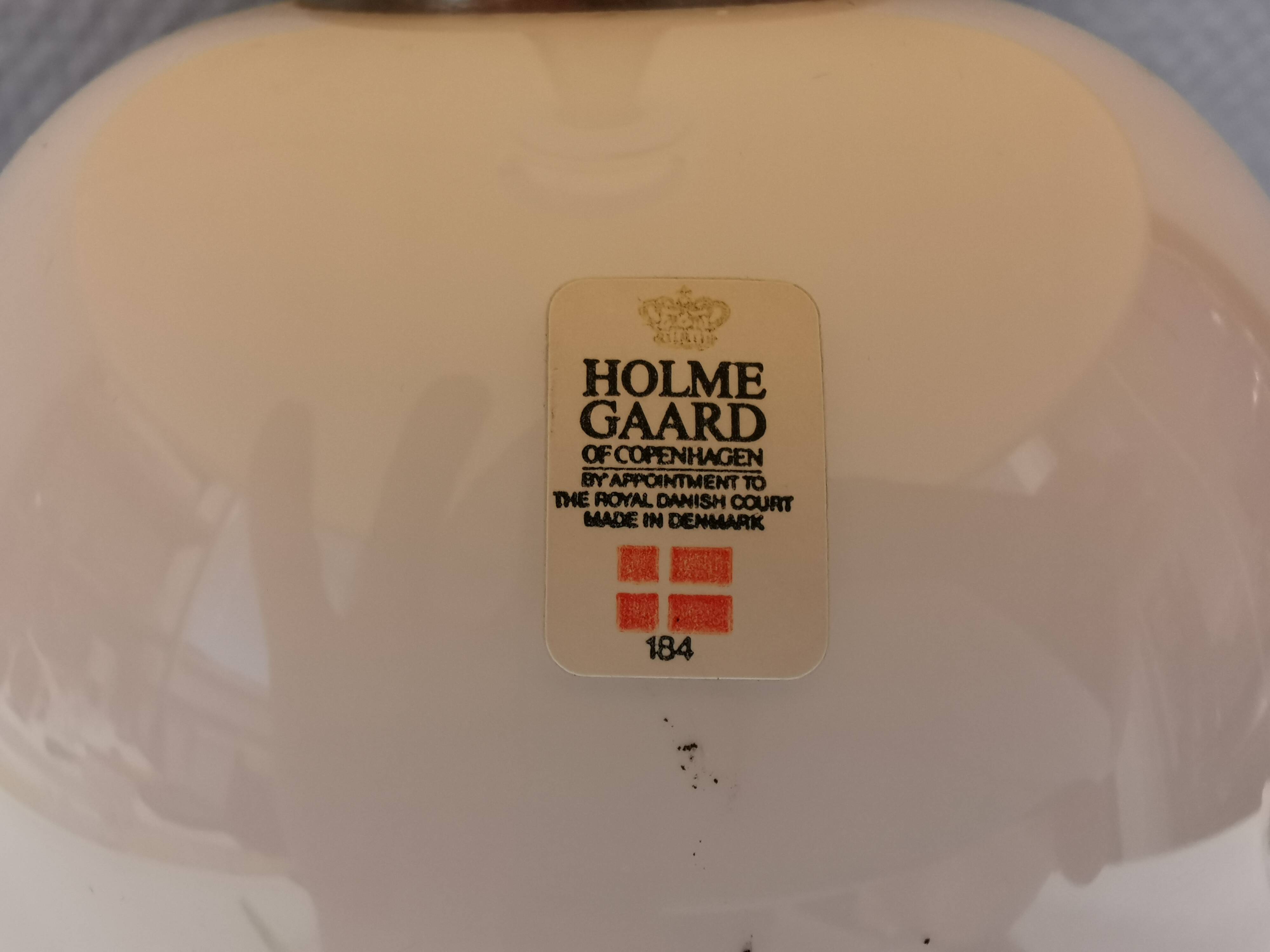 Sakura table lamp white/ pink glass, by Michael Bang for Holmegaard Denmark