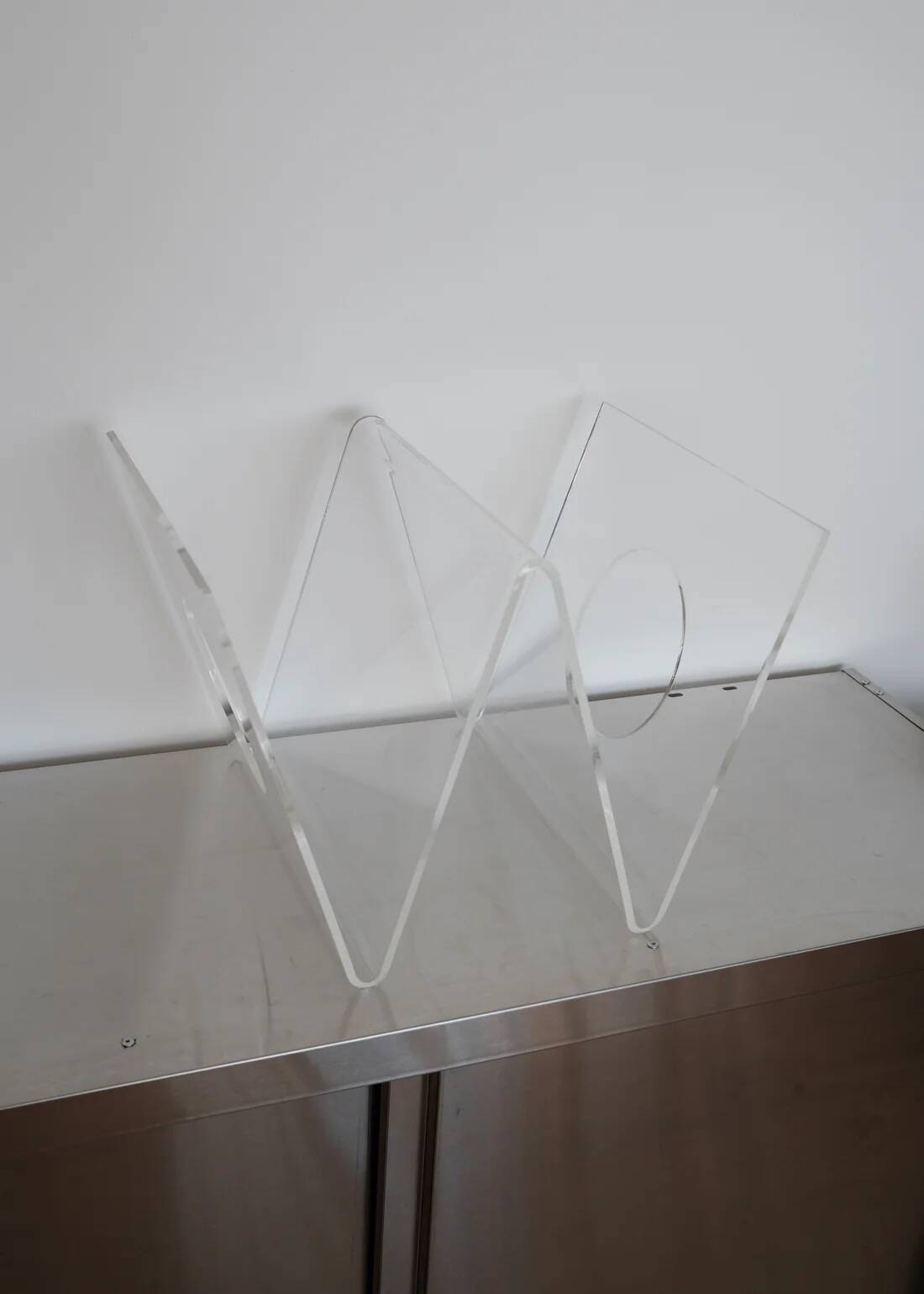Roche Bobois plexiglass magazine rack