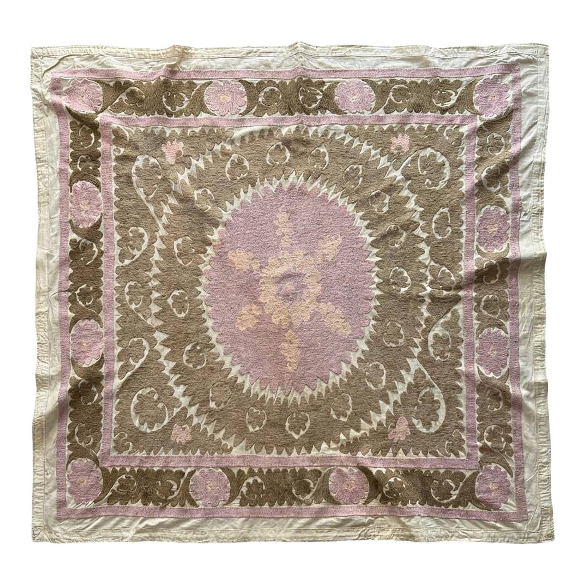 Vintage hand-embroidered tablecloth 145x159 cm