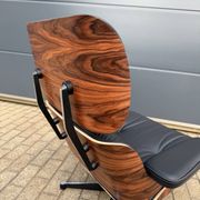 Vitra Eames Lounge chair XL + Ottoman, Zwart leder & Santos Palissander