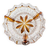 Cut glass ashtray with amber pattern
