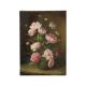 Pink Flowers Still Life Colorful Painting Signed 35x25cm