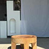 Quadripod coffee table in solid wood monoxyl natural color (dark)