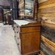 Commode de toilette ancienne en acajou - Fin XIXe siècle
