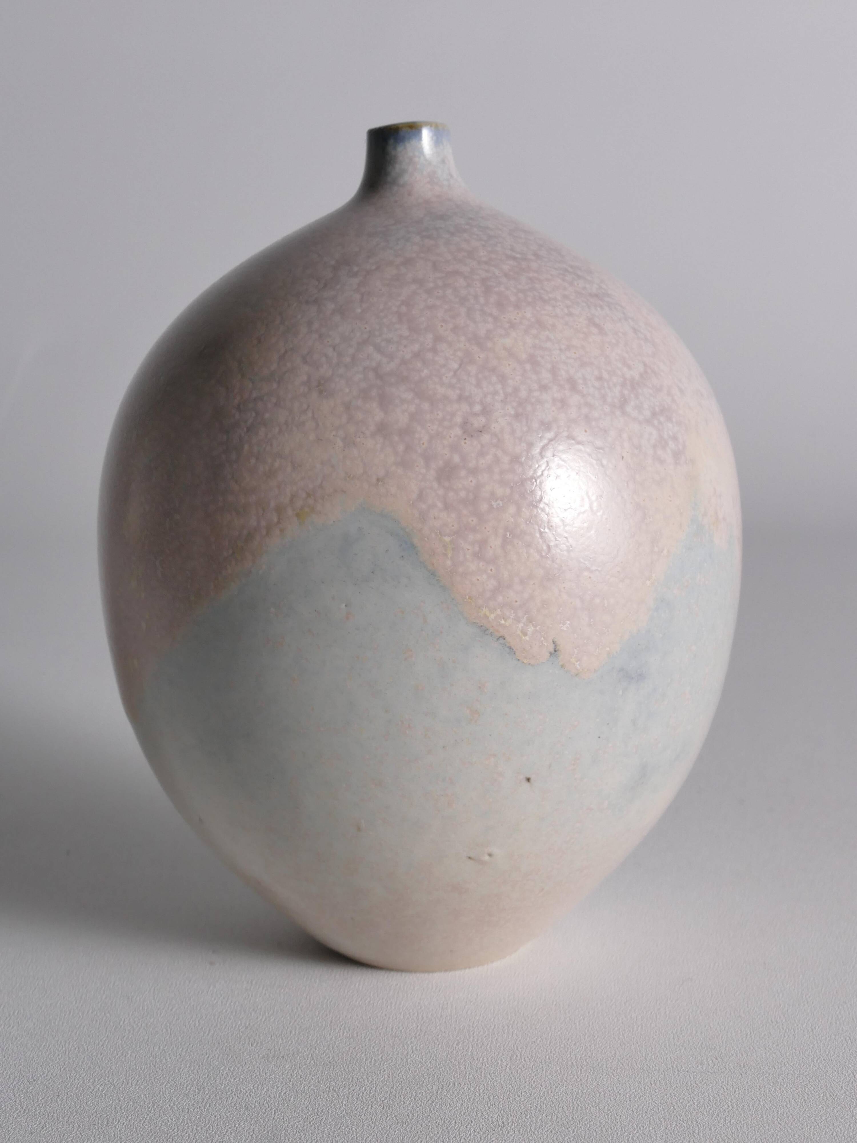 Vase en grès unique Bo Scullman, moderne scandinave, fin du 20e siècle