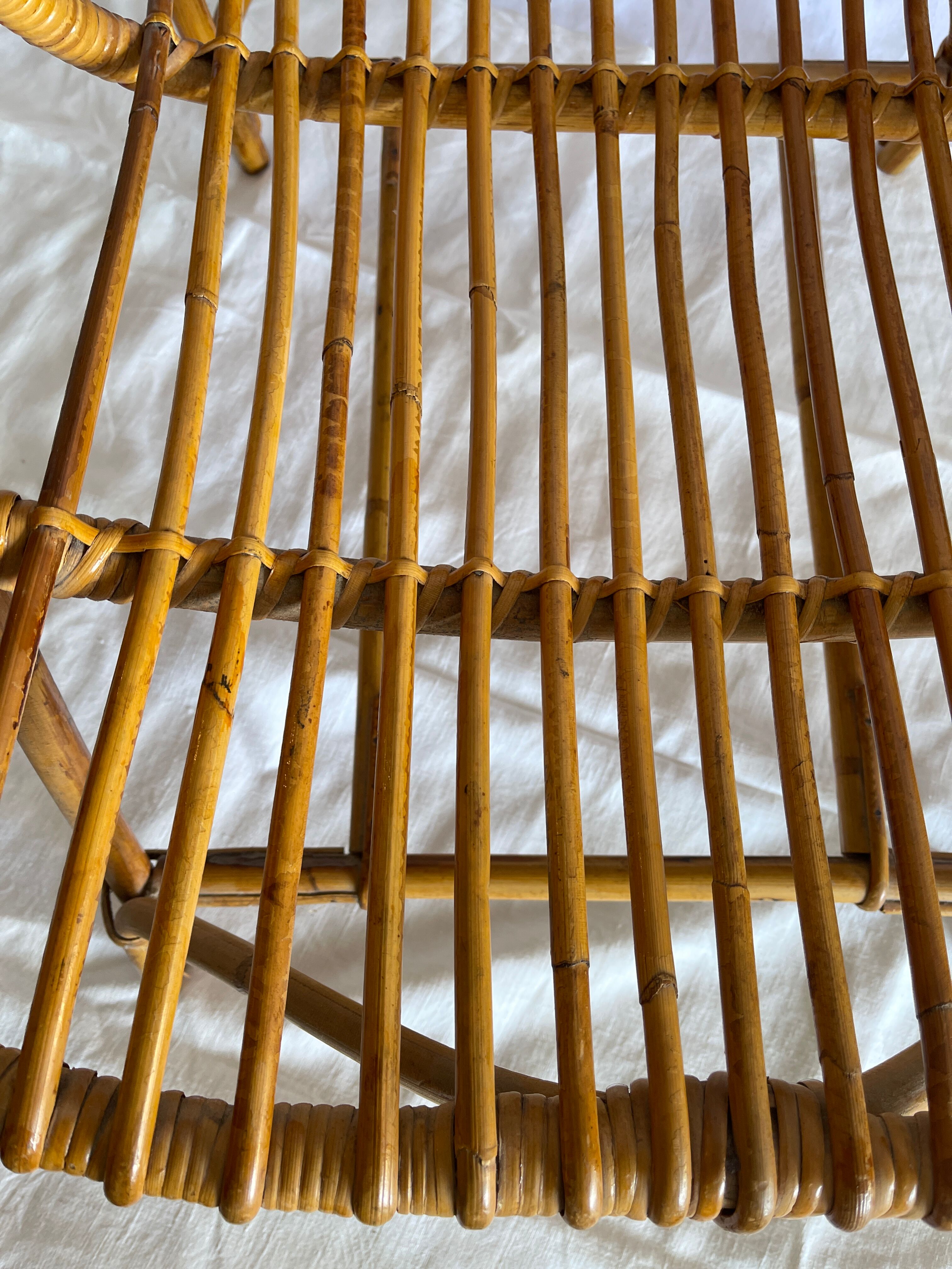 Pair of rattan basket chairs