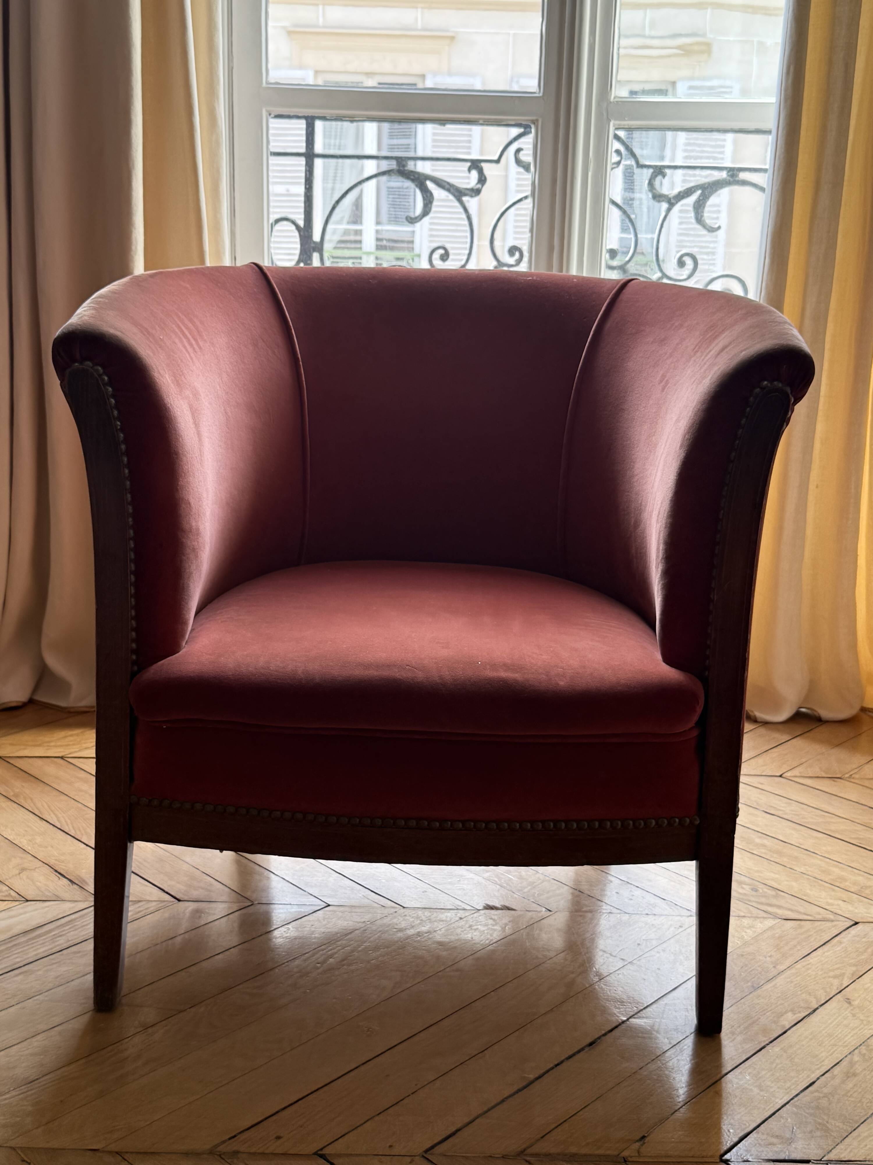Paire de fauteuils tonneau