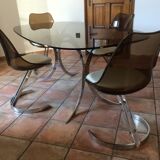 Set table and 4 chairs Boris TABACOFF. 1970.