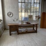 XL central island workbench oak