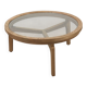 Table moderne en bois de cèdre et verre, Italie fin du 20e siècle