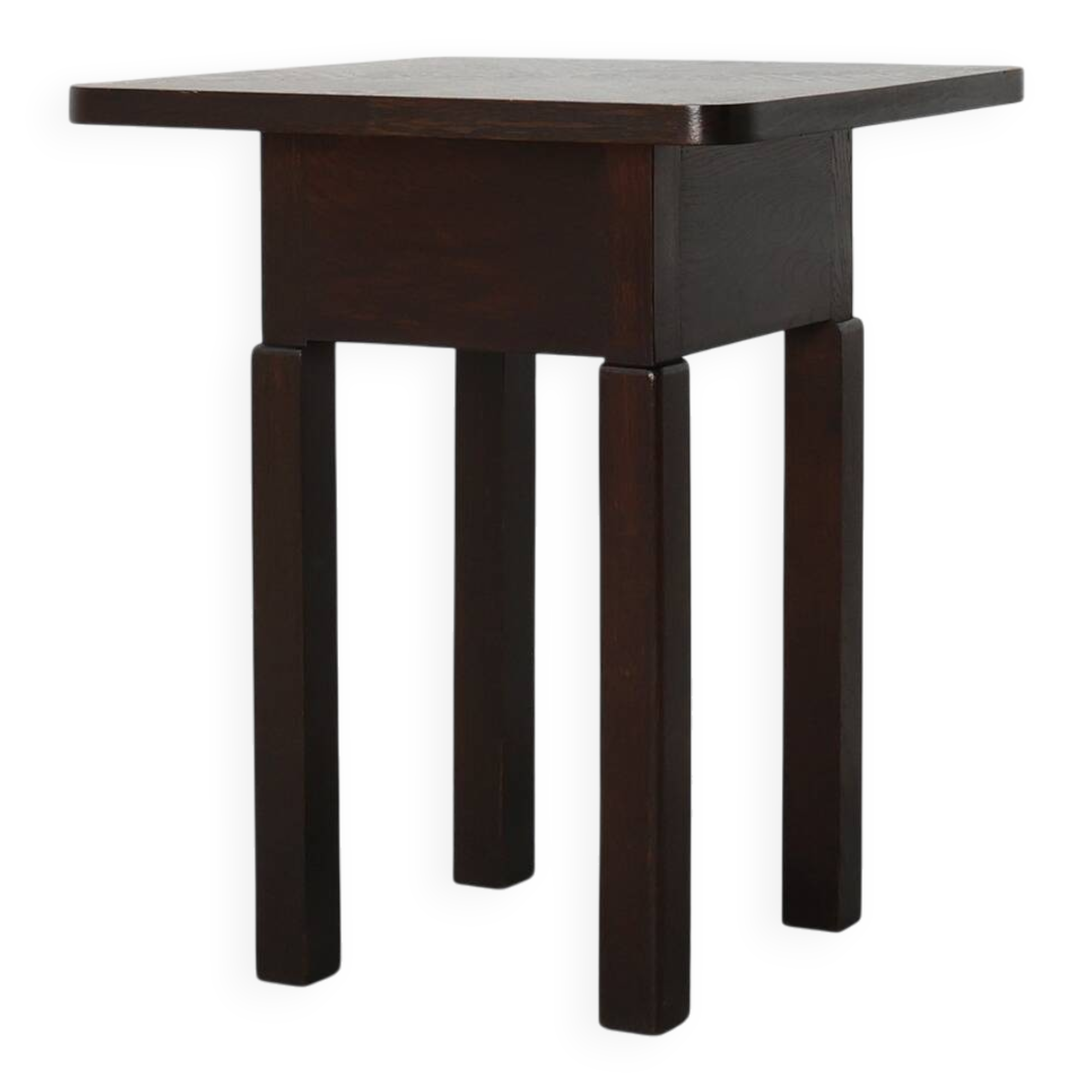 Art Deco square Oak Side Table, France, circa 1920
