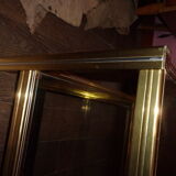 Table basse verre laiton hollywood regency  1960