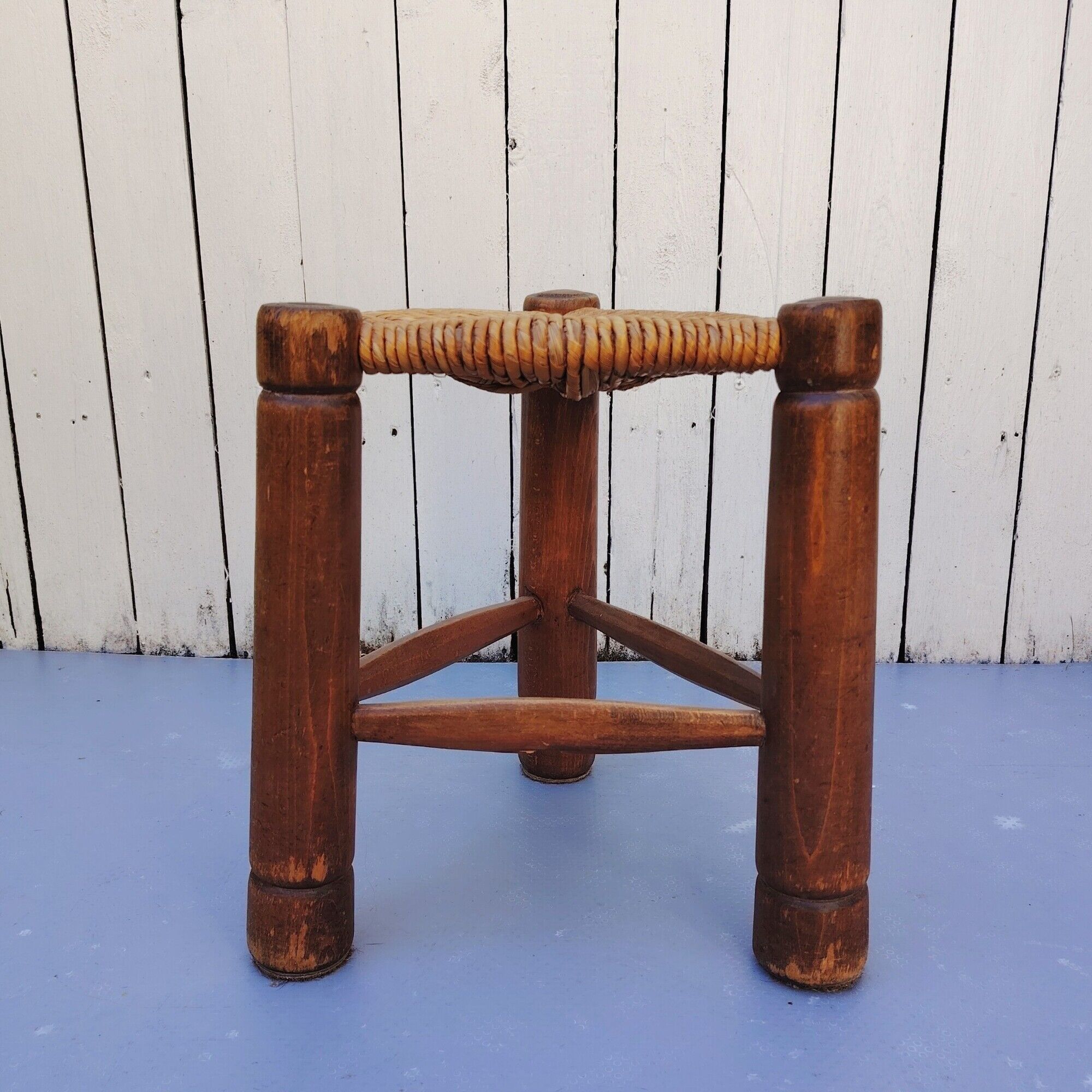 Tripod stools, straw, vintage, folk art