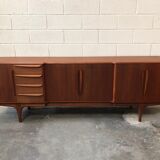Teak enfilade stamped "TV furniture Paris"