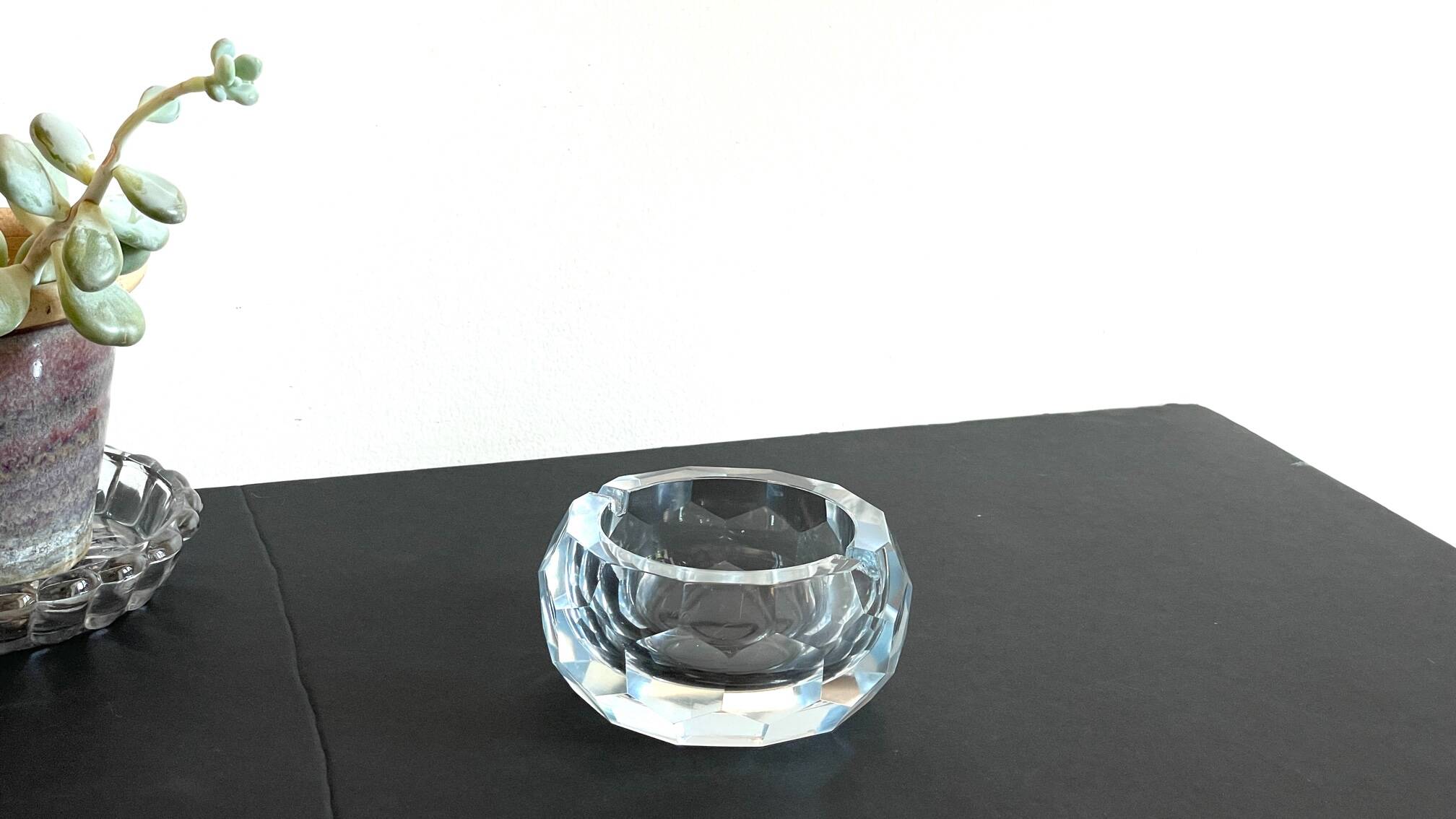 Vintage Multifaceted Crystal Ashtray