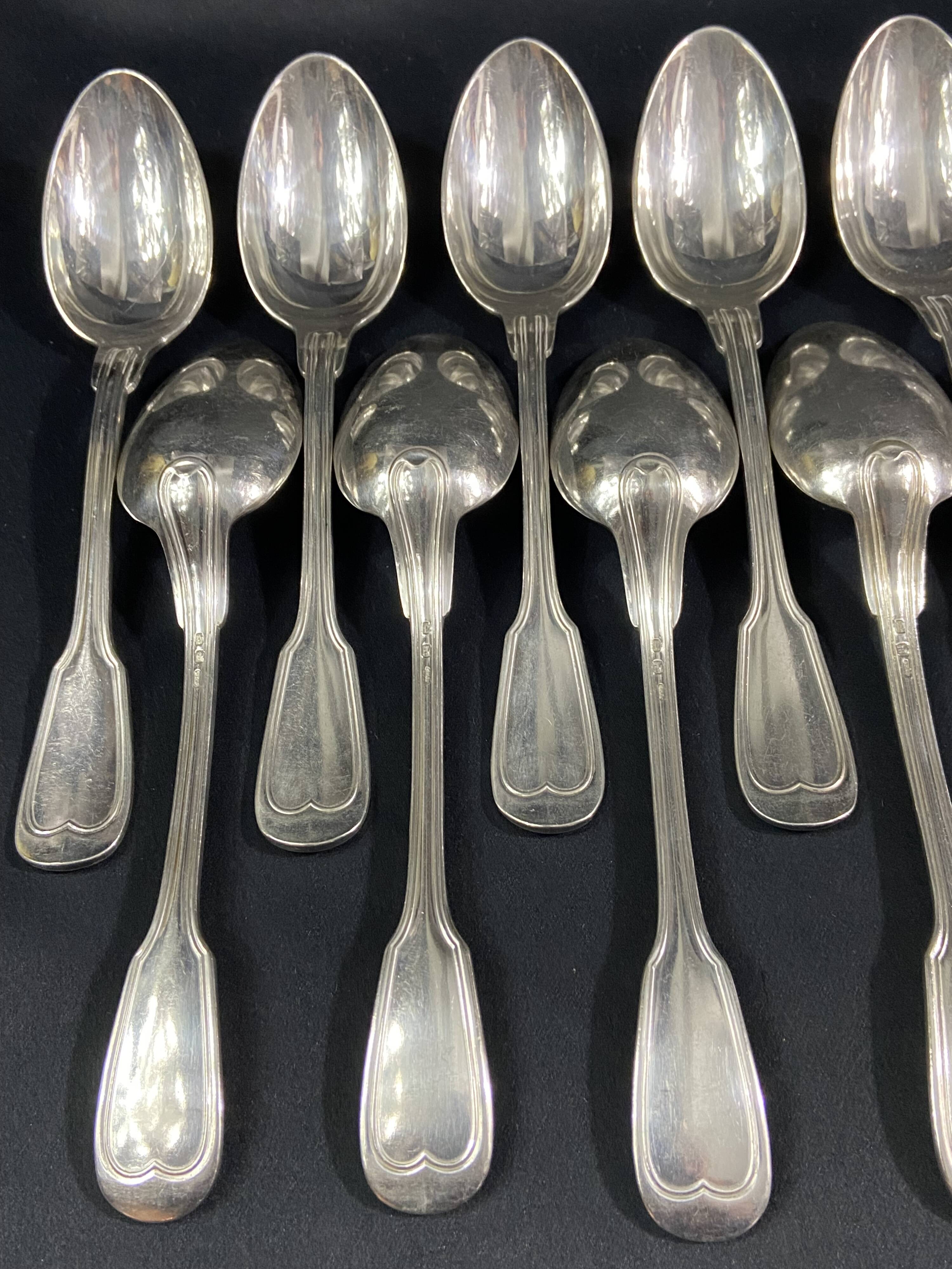 12 large spoons 12 forks silver metal net model Lou style