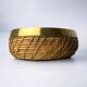 Circular rattan and brass basket, Italy, 1970s