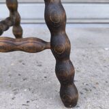 Turned wooden tripod stool