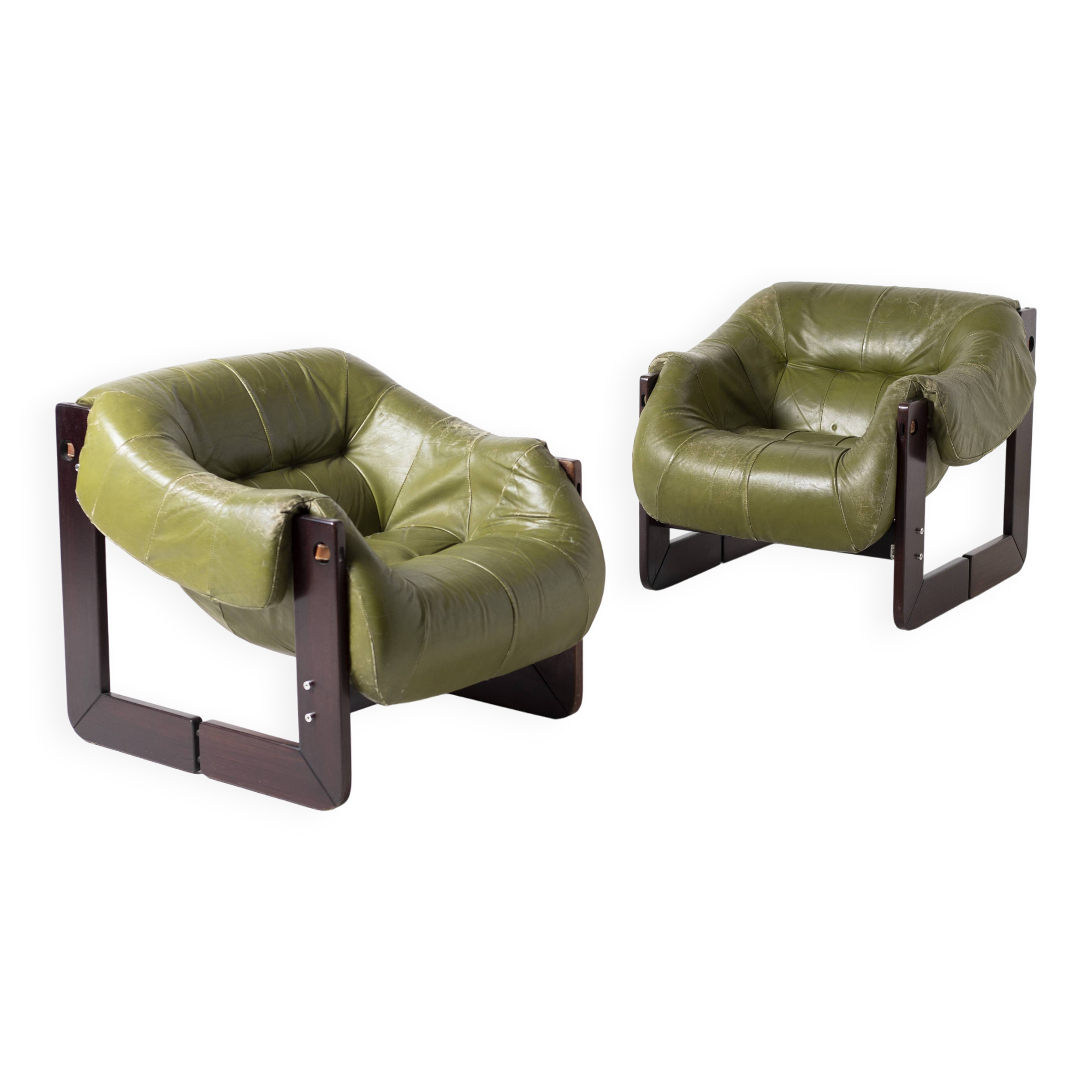 Percival Lafer MP97 pair of Lounge Chairs Brazil 1970s