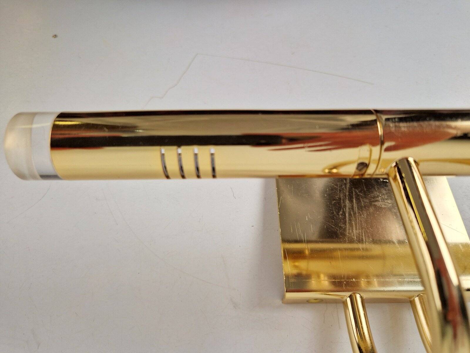 Regency Brass Acrylic Cabinet Lamp by Lumina, 1980s, Set of 3