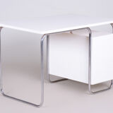 White Bauhaus desk made in 1930s Czechia by Robert Slezak