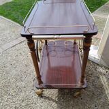 Servante desserte a roulante vintage laiton