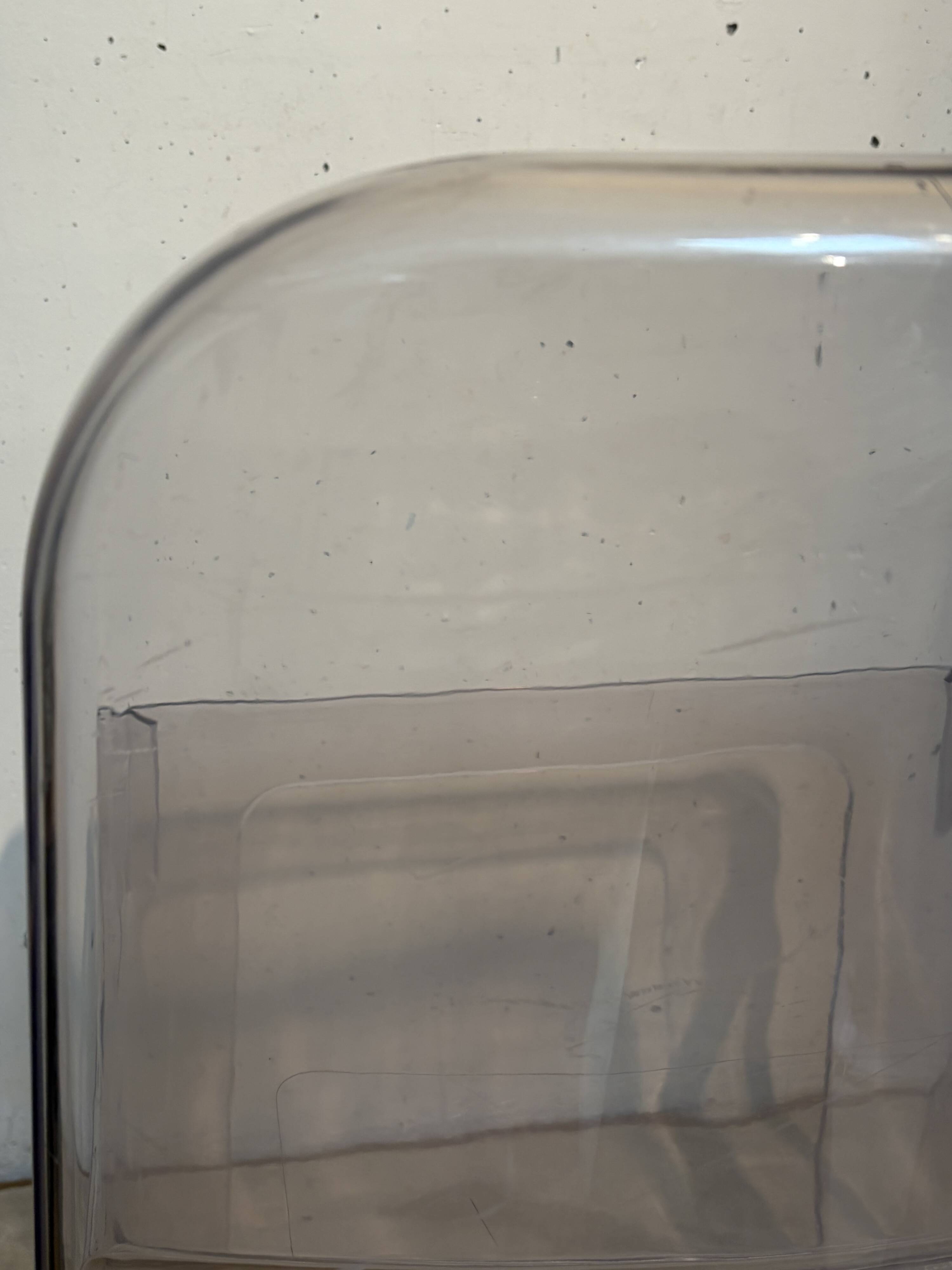Transparent chair Trono, Sottsass Associati, Segis