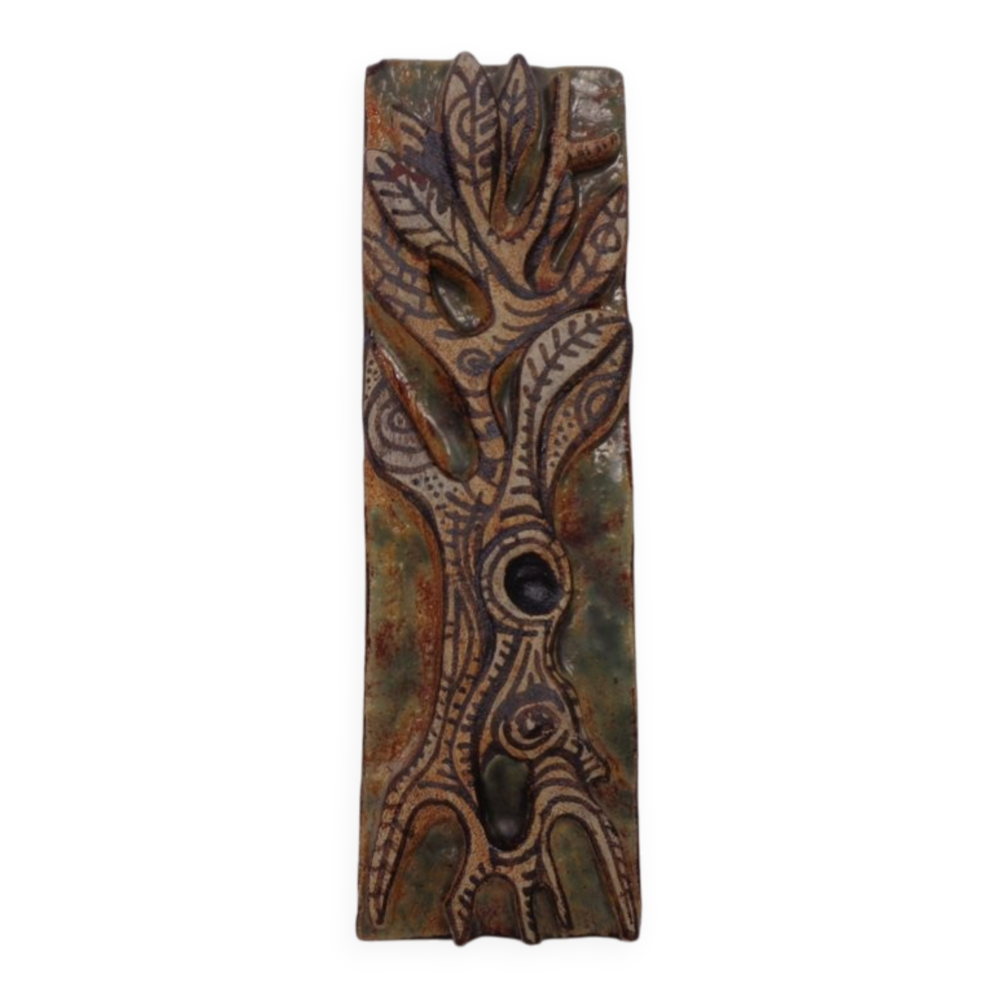 Studio ceramic wall plaque by Gerhard Liebenthron, Germany, 1983