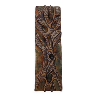 Studio ceramic wall plaque by Gerhard Liebenthron, Germany, 1983