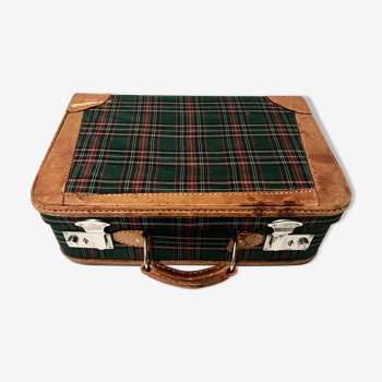 Suitcase leather and Plaid