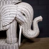 Table en osier vintage elephant