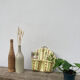 Wall-mounted planter or cutlery drainer in yellow vintage ceramic