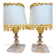 Pair of vintage lamps in plexiglass and gold metal