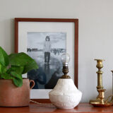 Old cracked ceramic table lamp