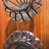 Pair of Venetian vases in blown glass and wrought iron