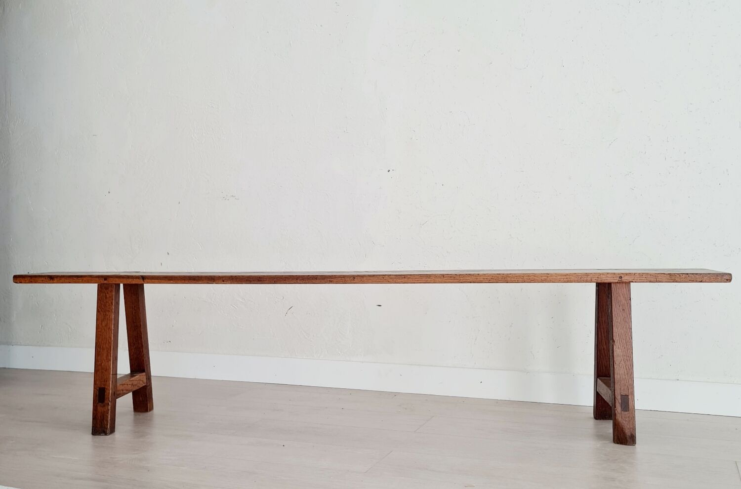 Old wooden farm bench