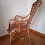 Old rattan armchair