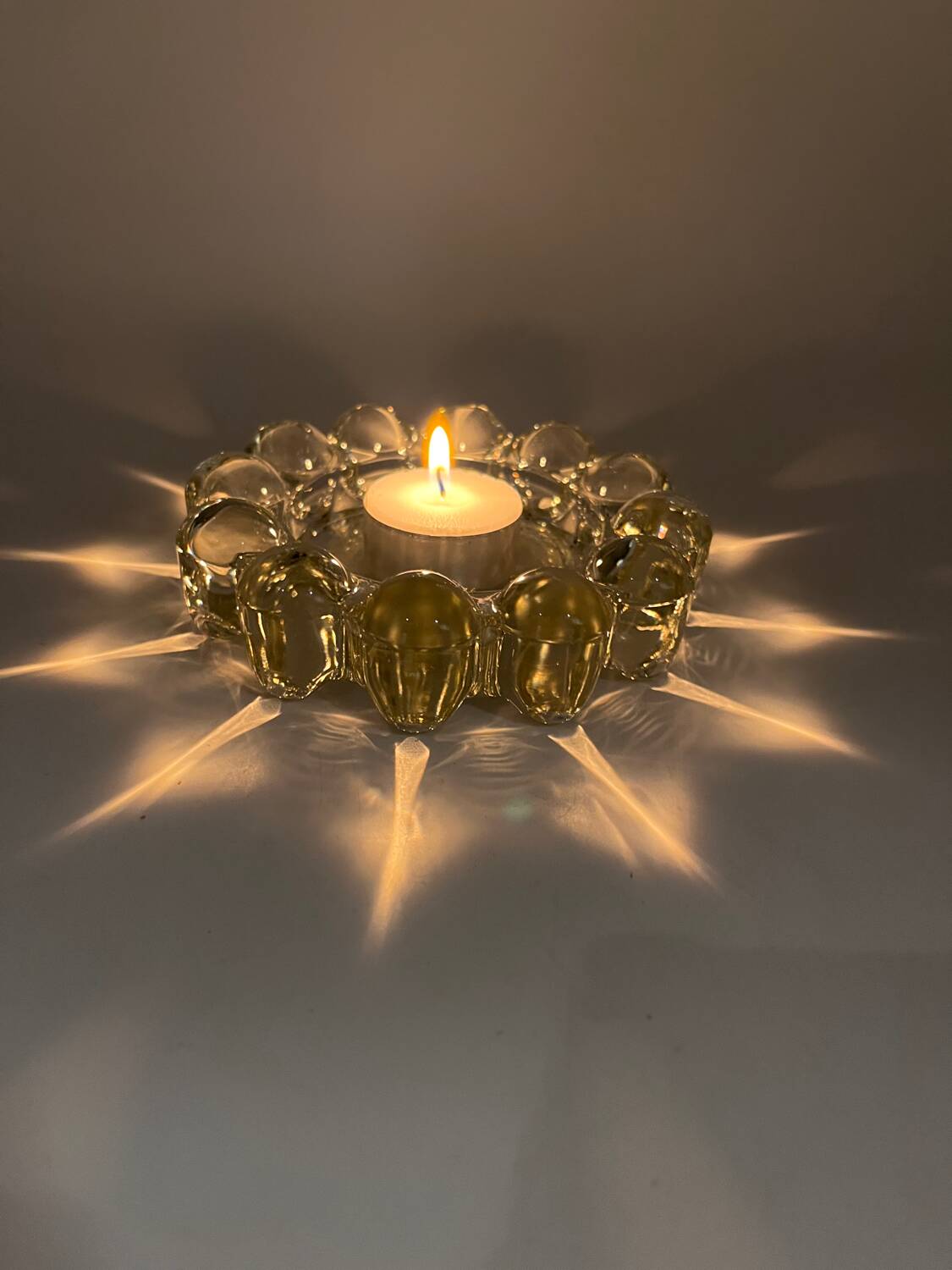 Glass candle holder duo