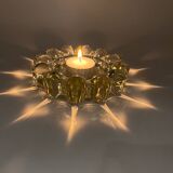 Glass candle holder duo