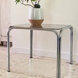 1970s coffee table glass and chrome steel