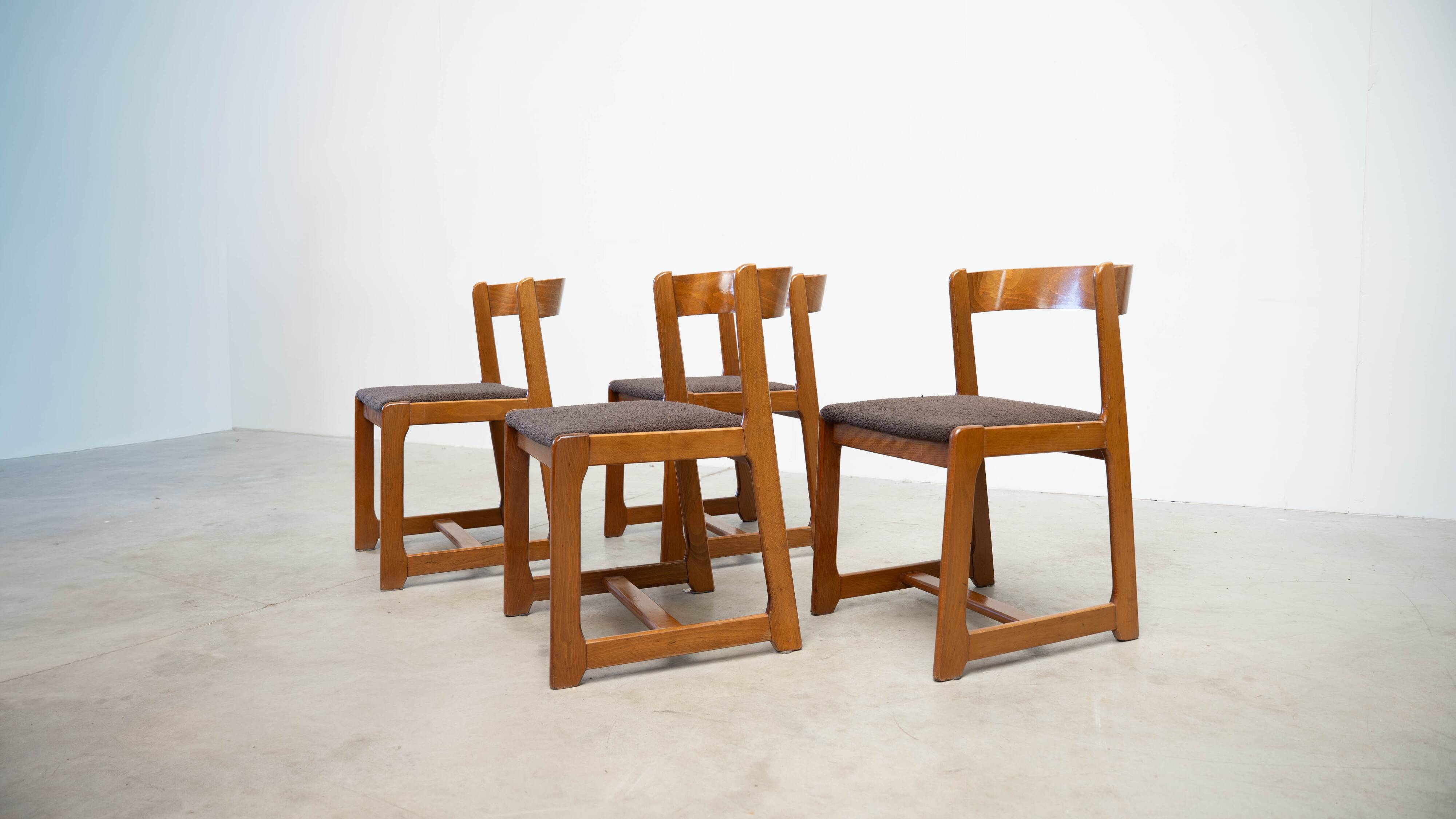 Set of four Italian dining chairs attr. to Willy Rizzo