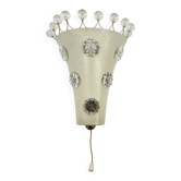 Emil Stejnar wall lamp with flower crystals , 1950s Vienna