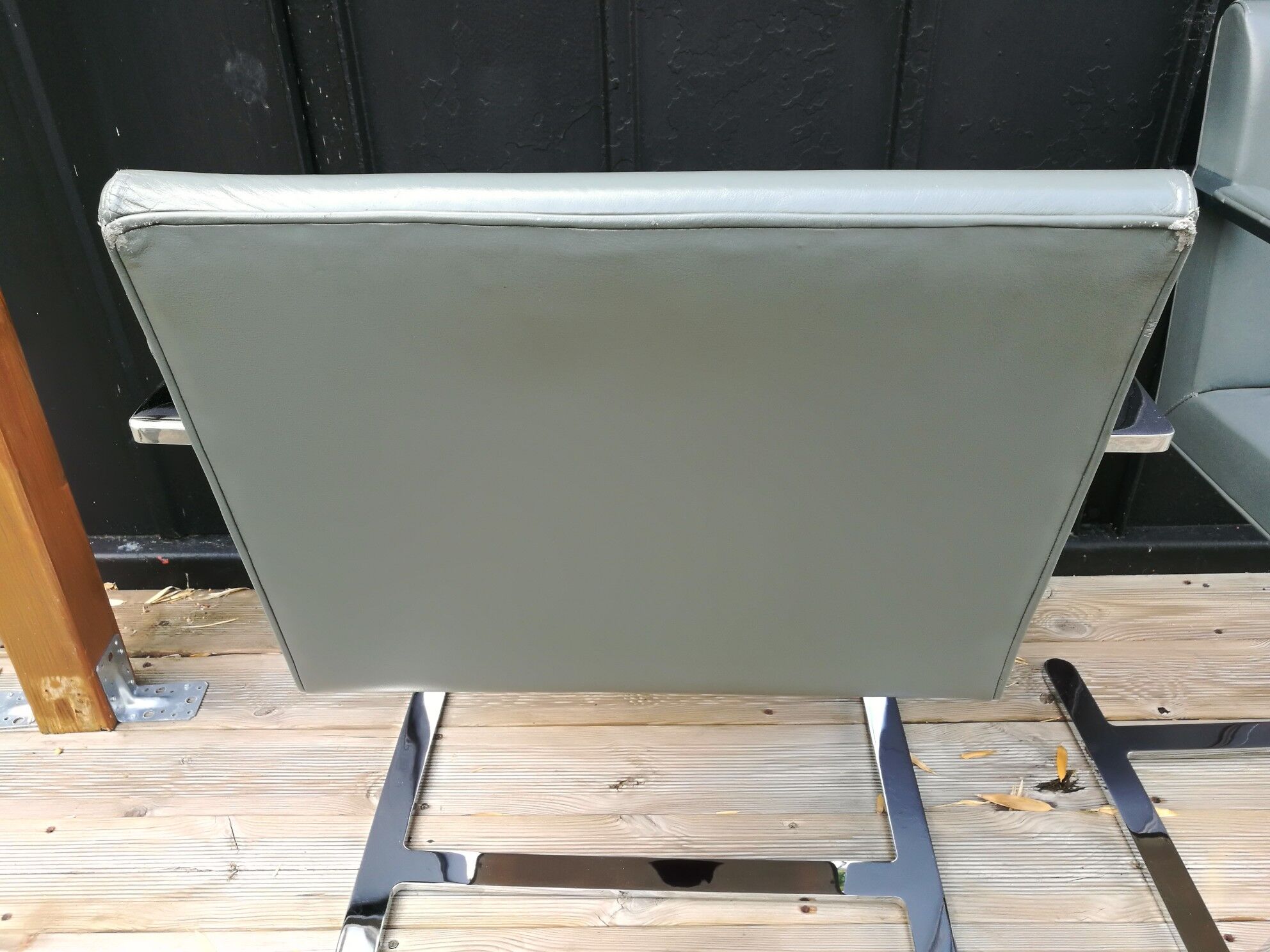 Gray skai chrome design armchair