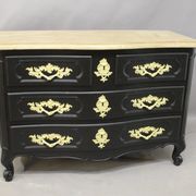Curved Chest of Drawers in Black Lacquered Finish