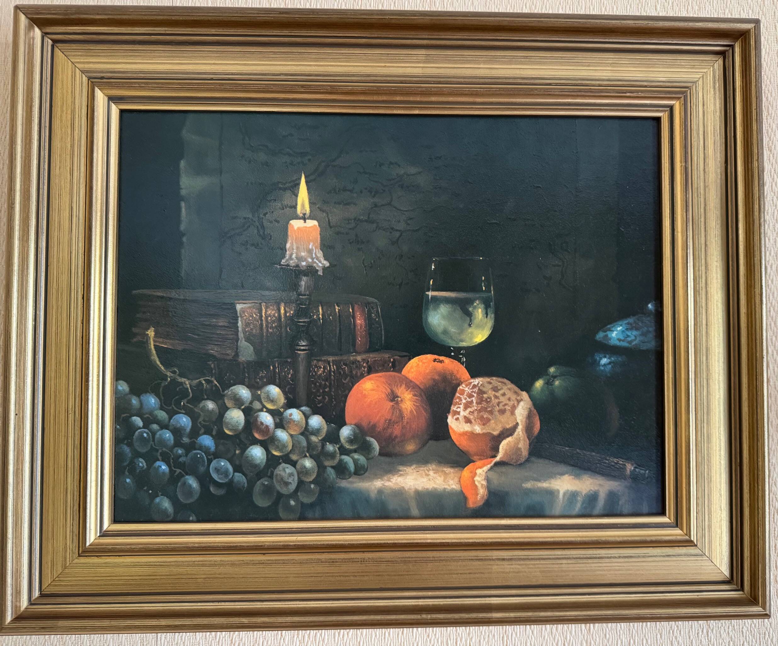Painting on canvas - Still life - Fruits & Candle - PAYTON
