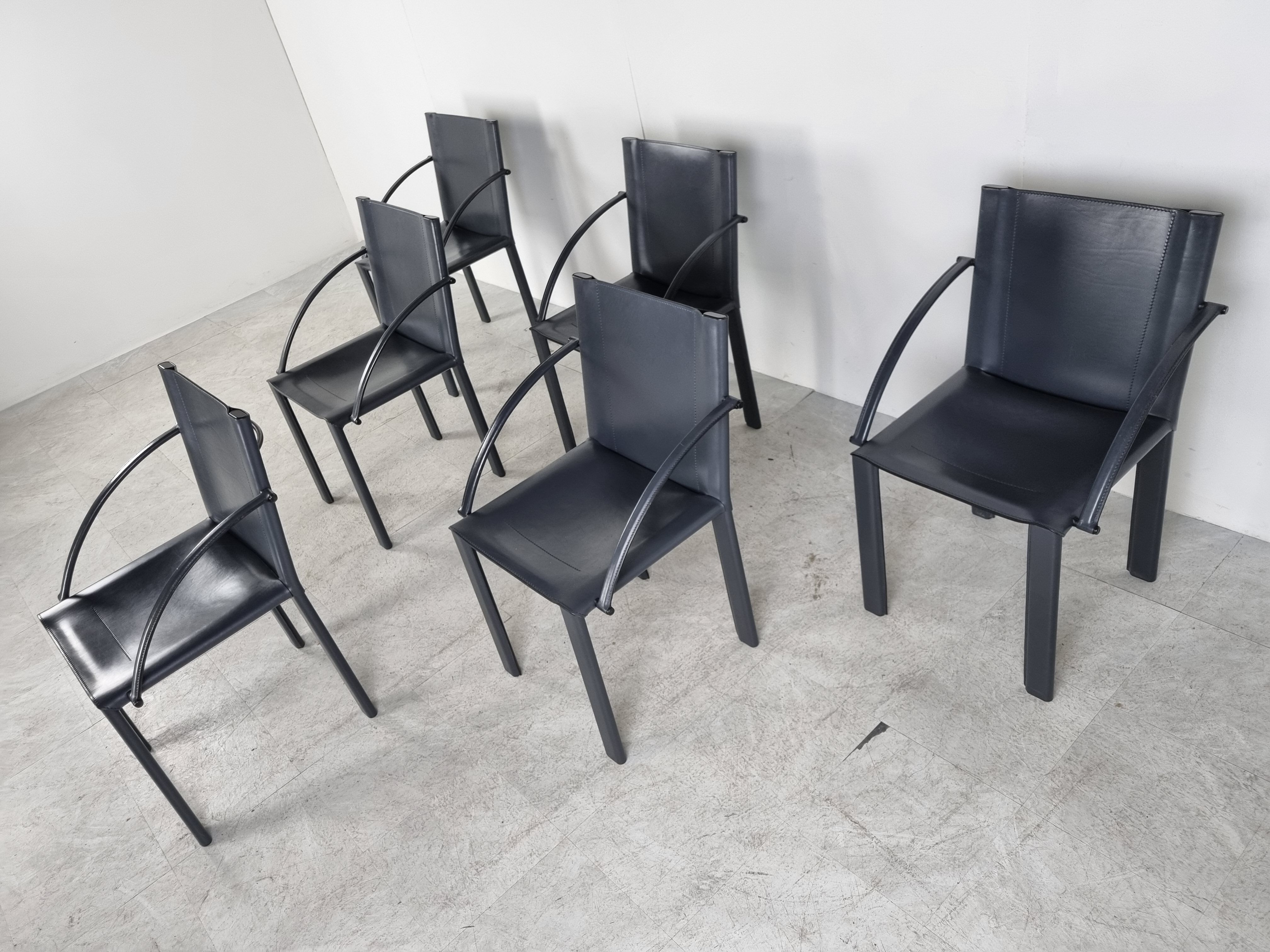 Carlo Bartoli dining chairs for Matteo Grassi, set of 6 - 1980s