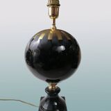 Ball lamp base, 70s design, black and gold.