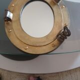 Brass porthole mirror